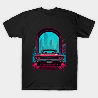 Retrowave Car Neon Colors T-Shirt